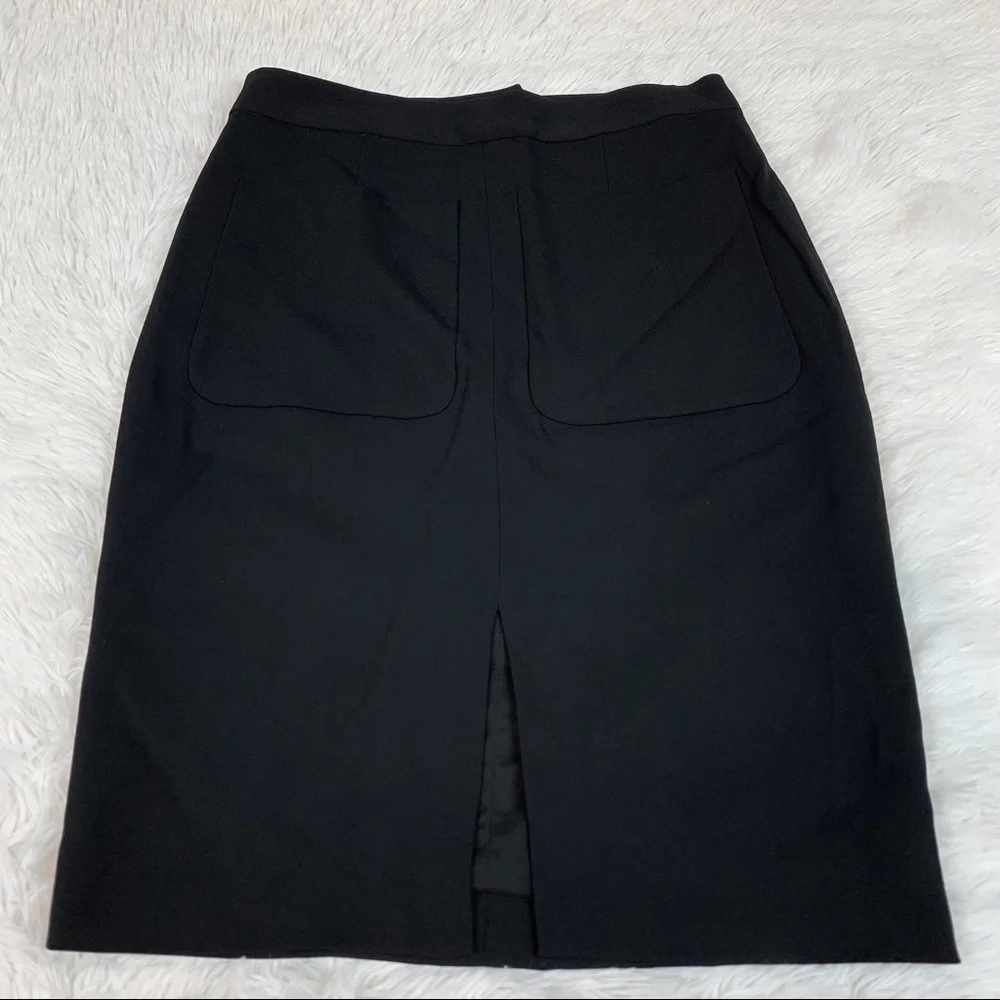 L'Agence slit front straight pencil Skirt‎ Black Patch Pockets